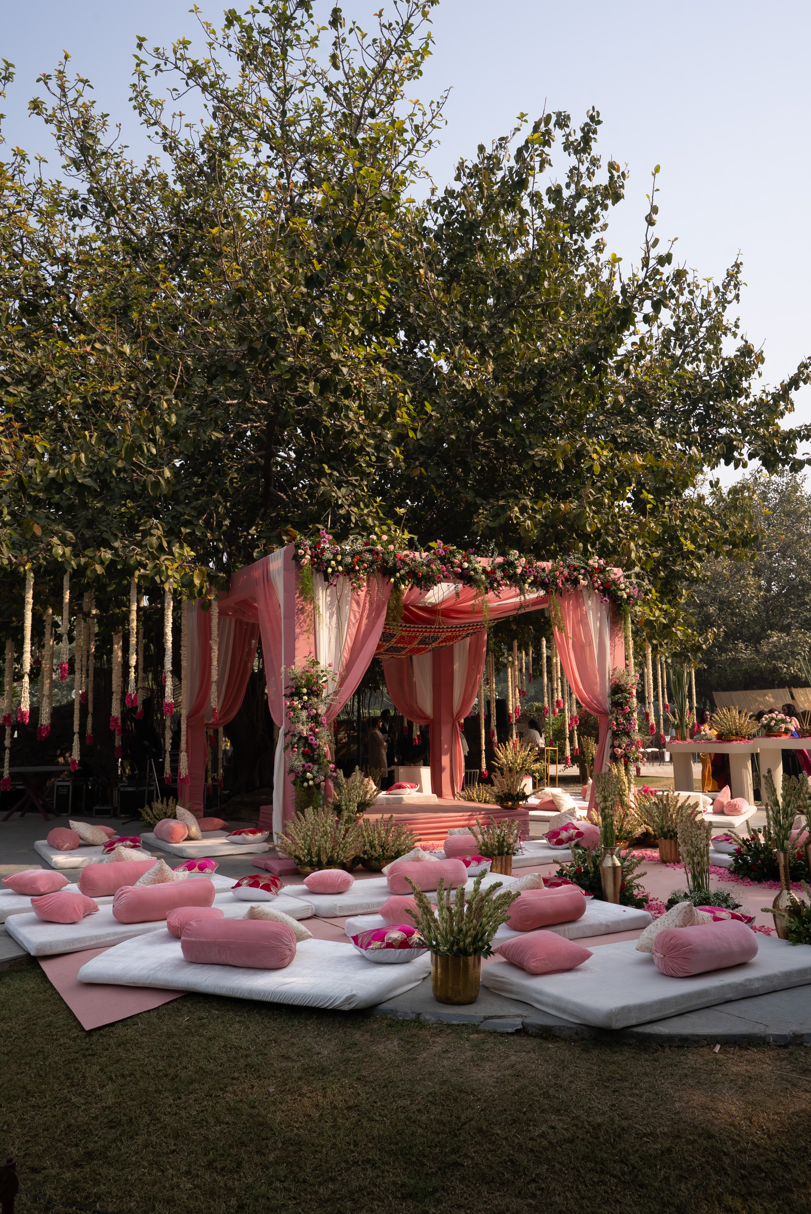 Pink and white decor