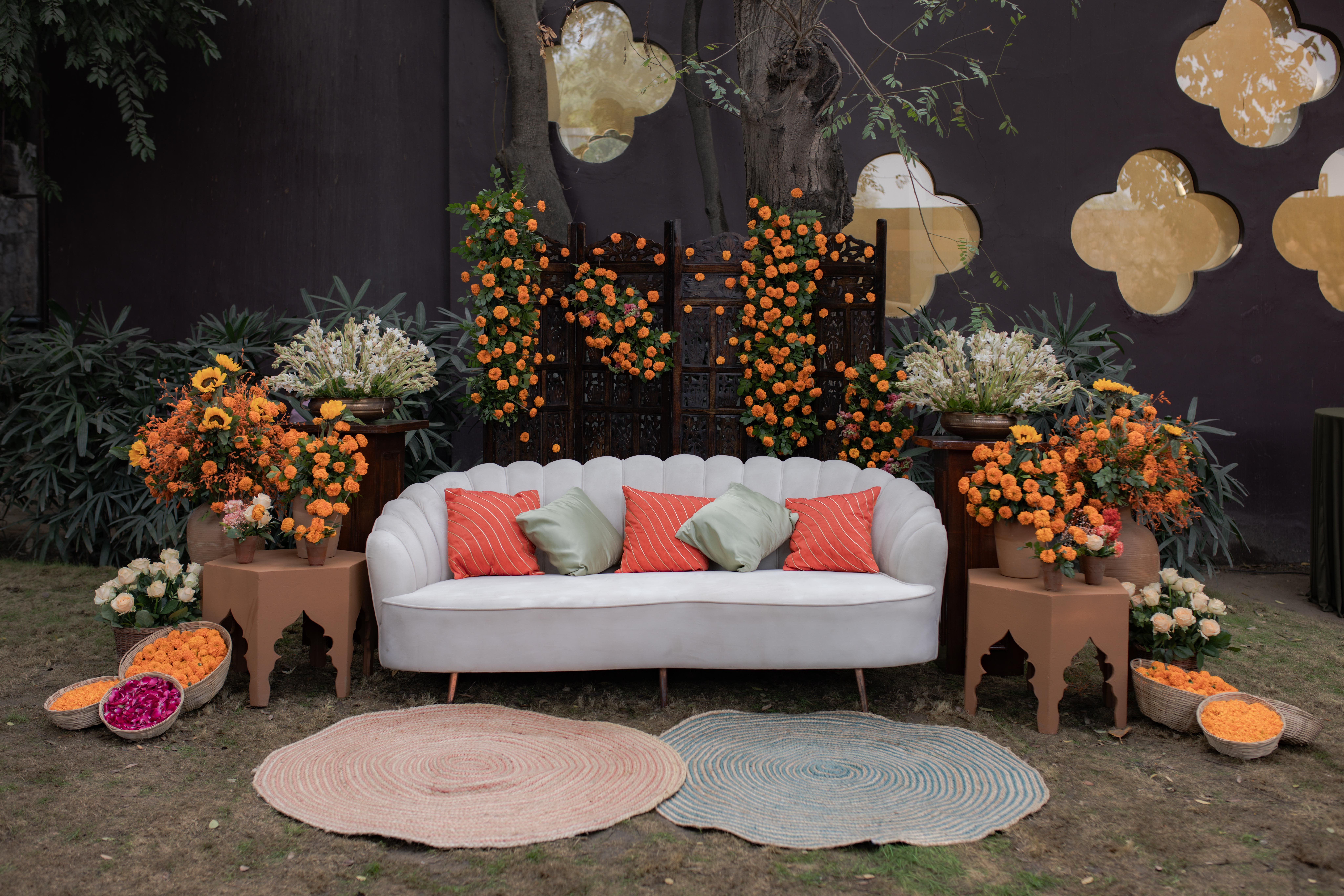 Marigold backdrop decor