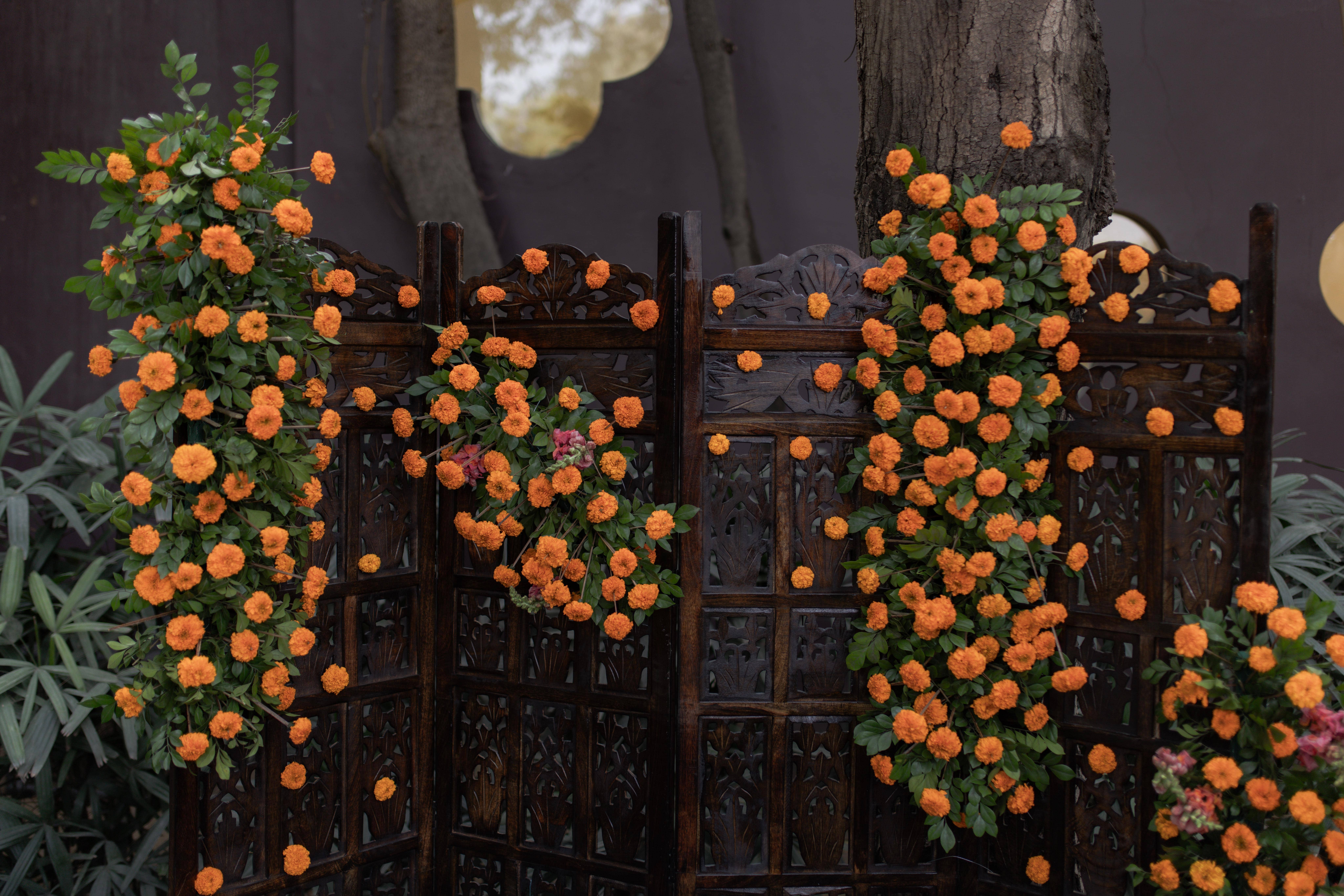 Yellow floral installation