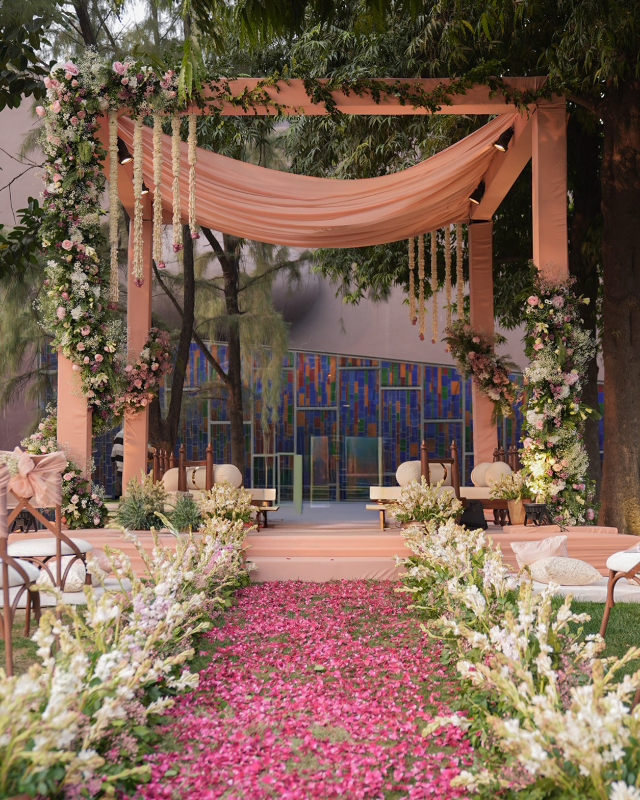Floral wedding entrance