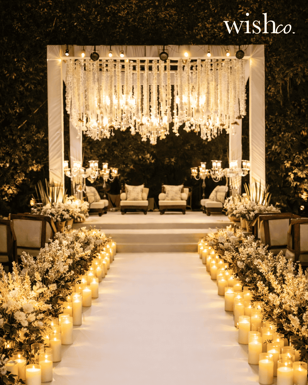 Ivory mandap decor