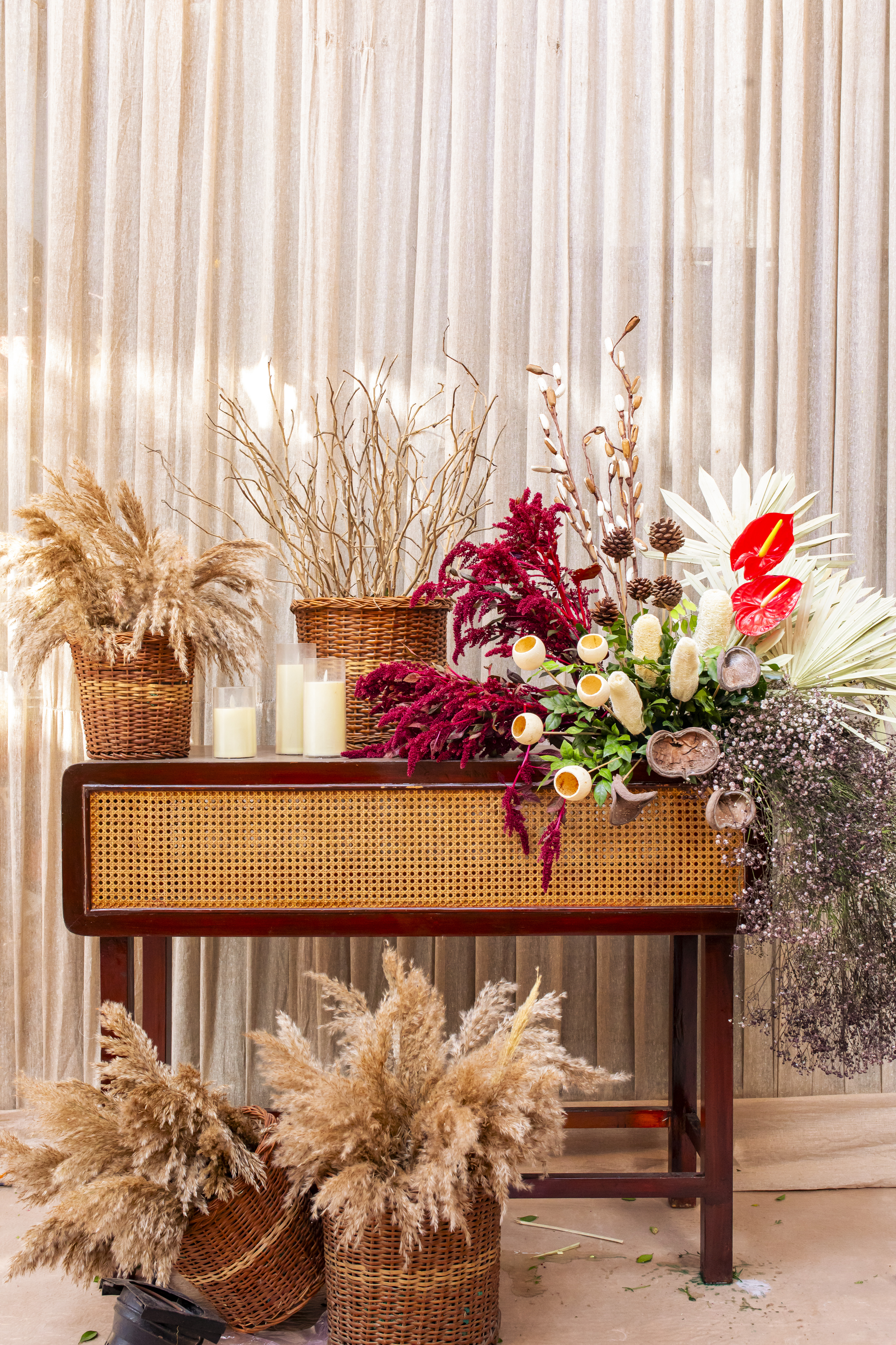 Pampas & Floral table decor