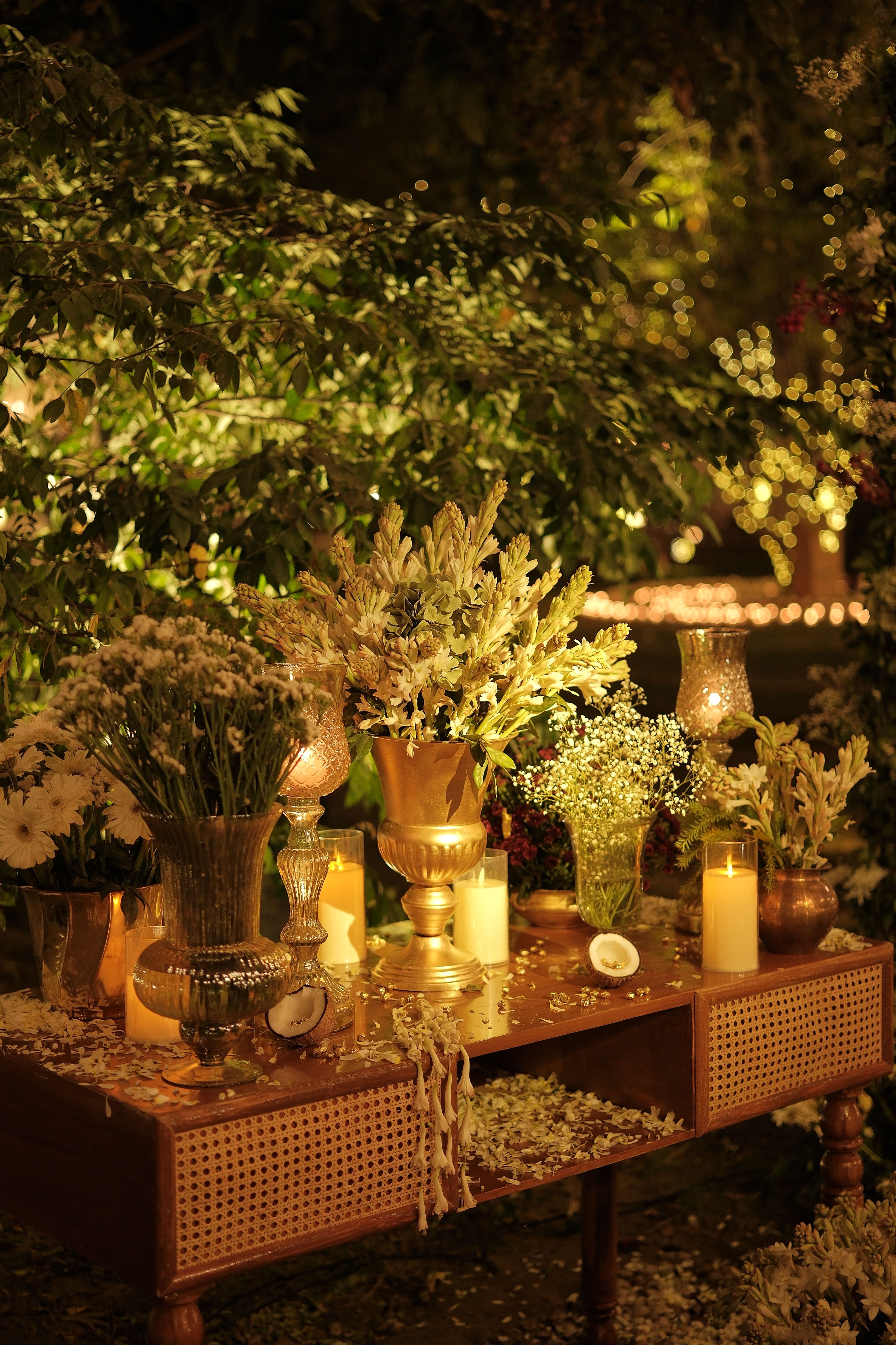 Candlelit wedding decor